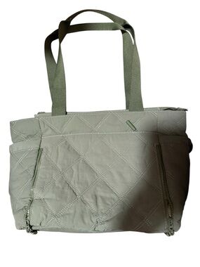 Quilted Tote Bag in Sage Green - Women Bags